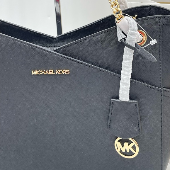 Michael Kors Large X Chain Shoulder Tote Bag Black - Picture 6 of 11